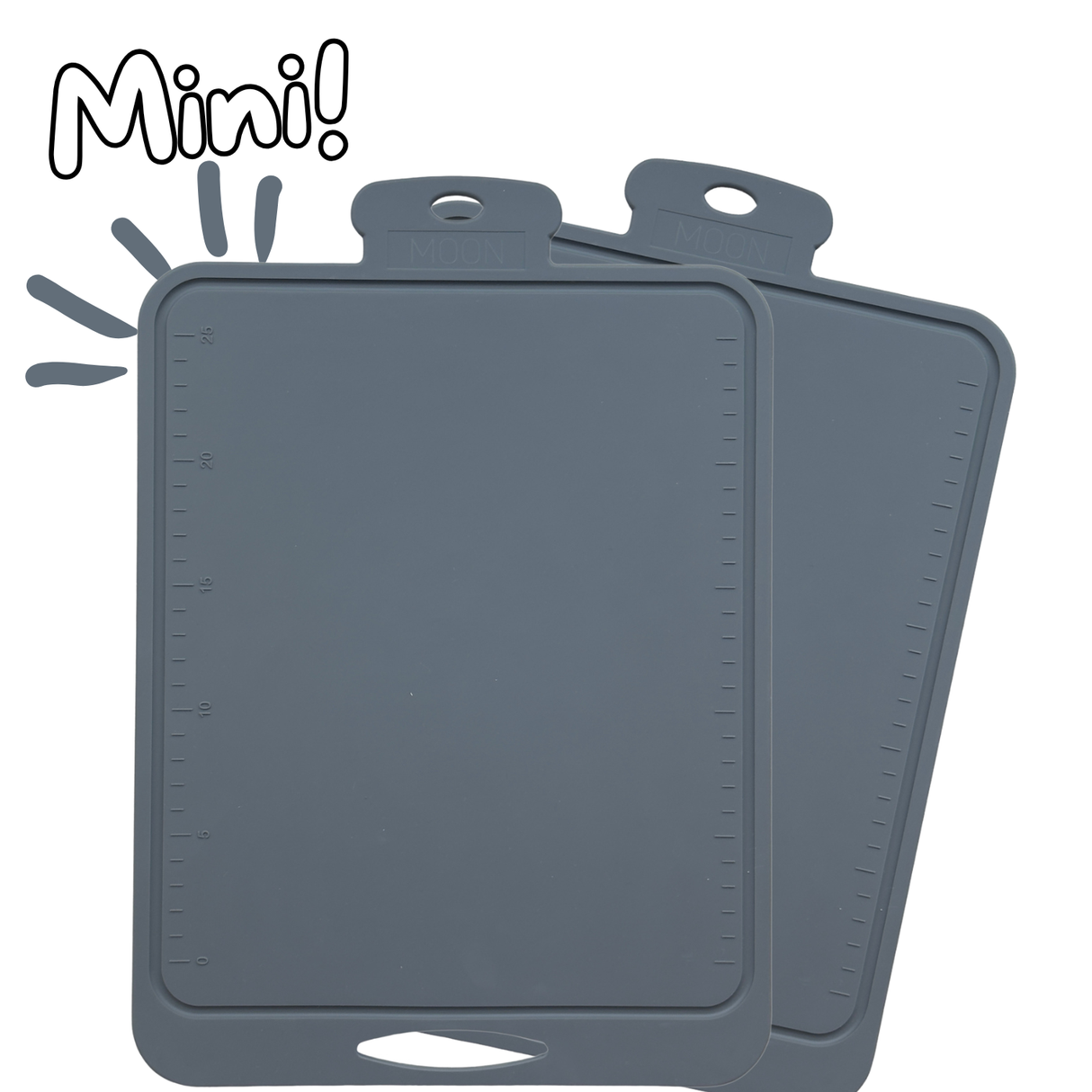 2-Pack Mini Skjærebrett i Silikon fra Moon - Charcoal Grey
