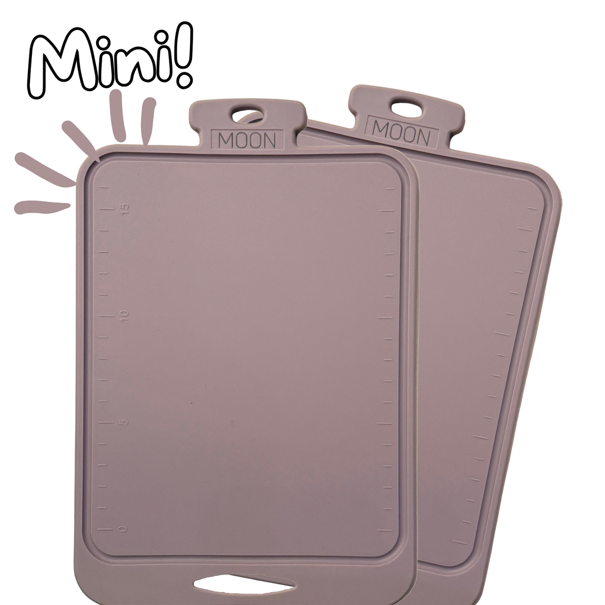 2-Pack Mini Skjærebrett i Silikon fra Moon - Dusty Pink
