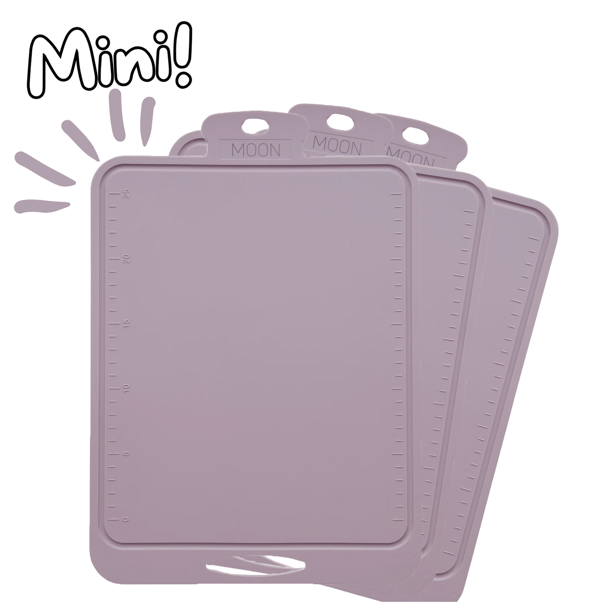 3-Pack Mini Skjærebrett i Silikon fra Moon - Dusty Pink