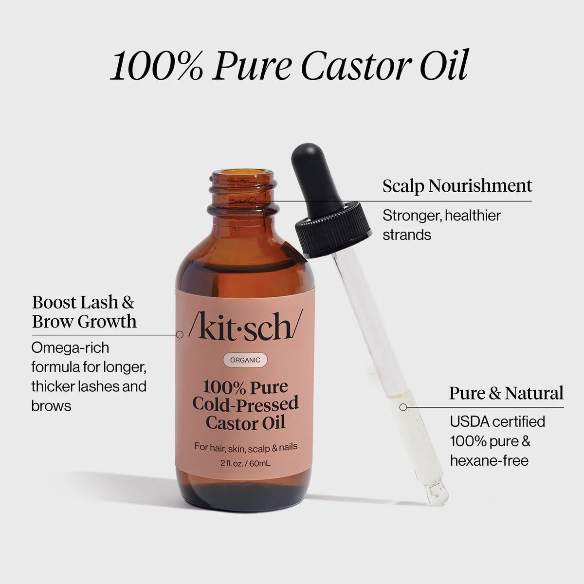 Kitsch 100% Pure Organic Cold-Pressed Castor Oil