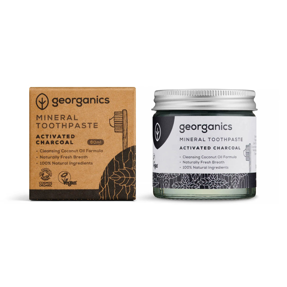 Charcoal Mineral Tannkrem 60ml fra Georganics
