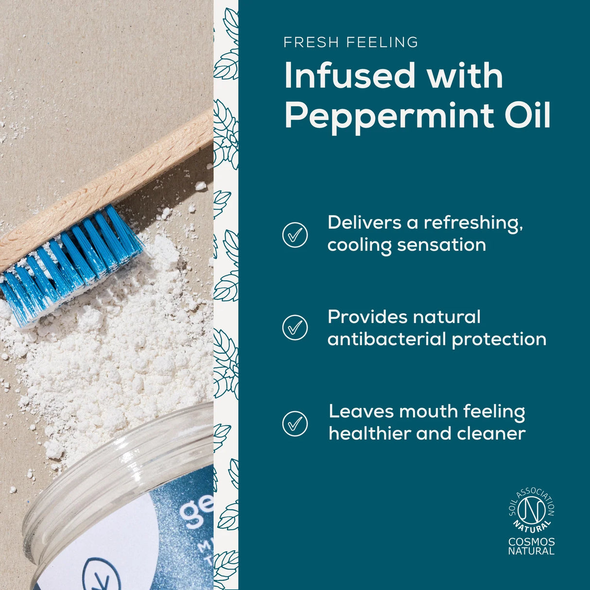 English Peppermynte Mineral Tannkrem Pulver 60ml fra Georganics