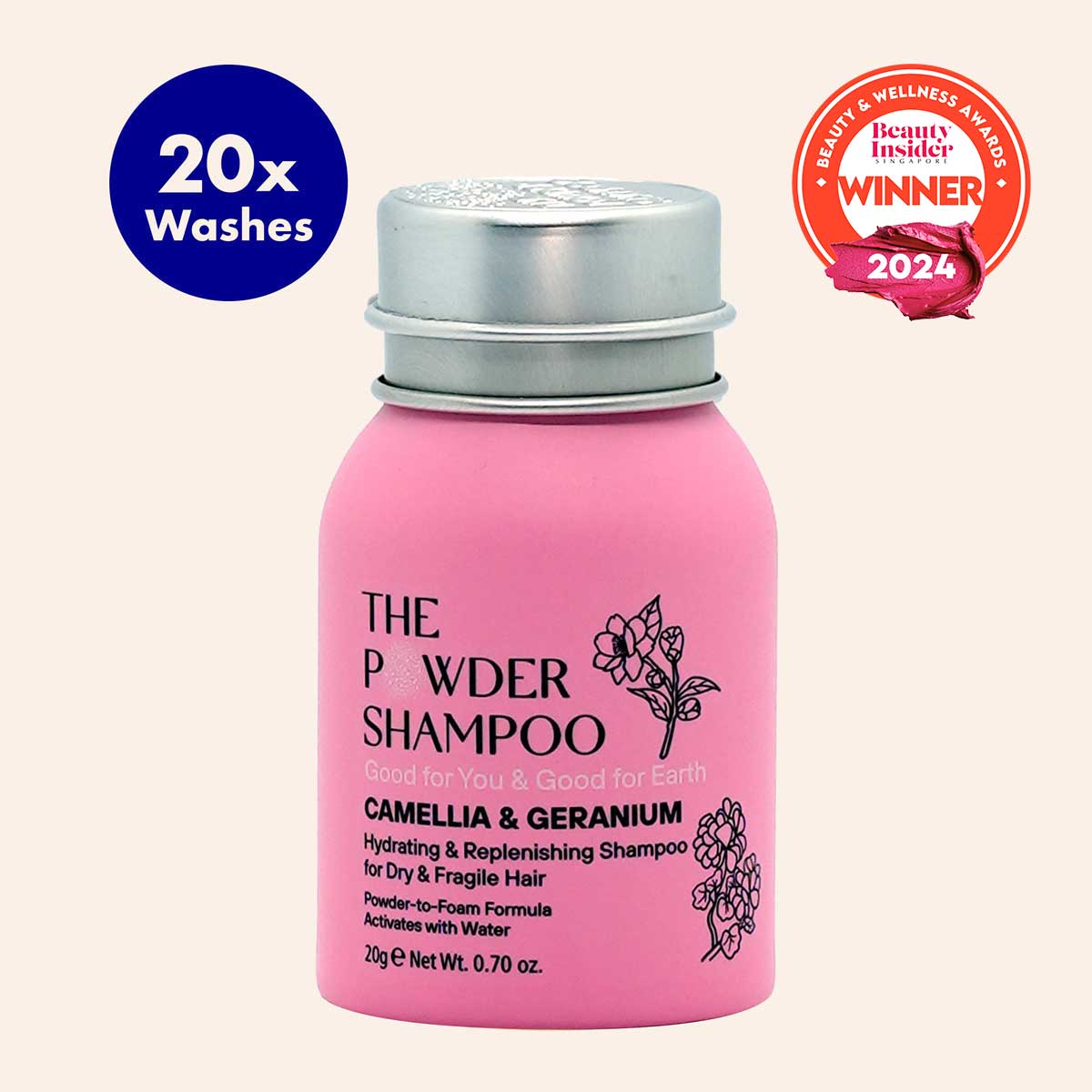 Mini-Pulvershampoo for Tørt og Skadet hår fra The Powder Shampoo