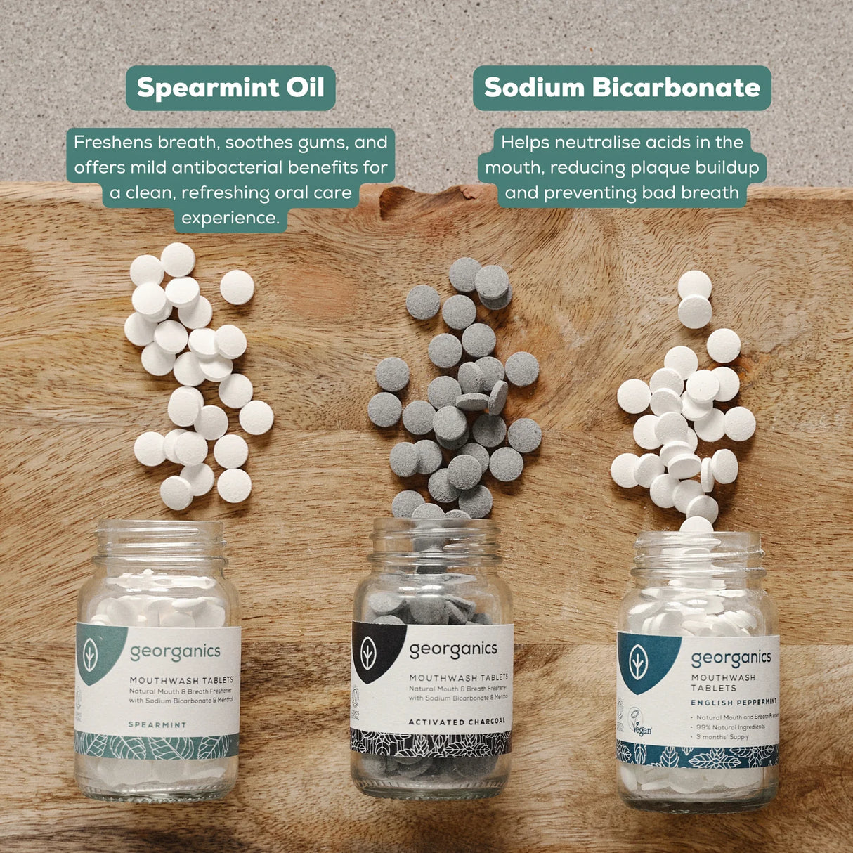 Spearmint Munnskyllevann-180stk fra Georganics