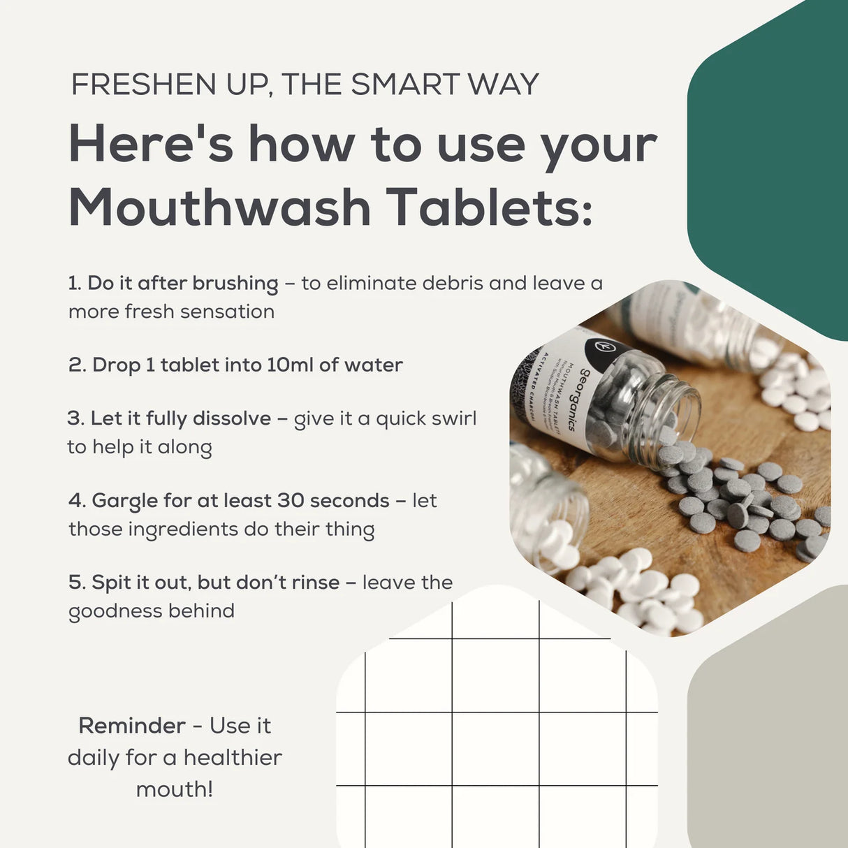 Charcoal Munnskyllevann Tabletter 180stk fra Georganics