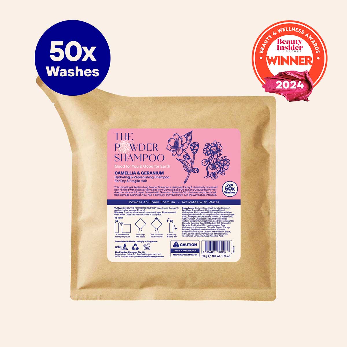 Pulvershampoo Refill for tørt og skadet hår fra The Powder Shampoo