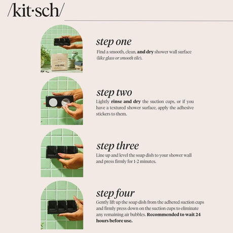 Kitsch Self-Draining Soap Dish Svart