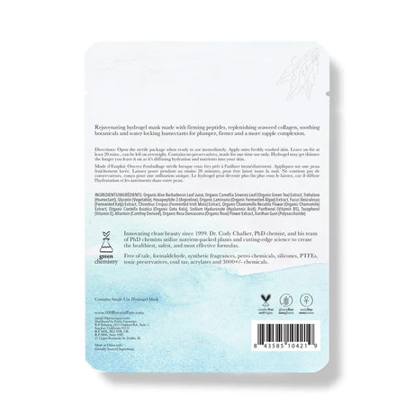 Collagen Peptide Firming Hydrogel Mask Fra 100% Pure