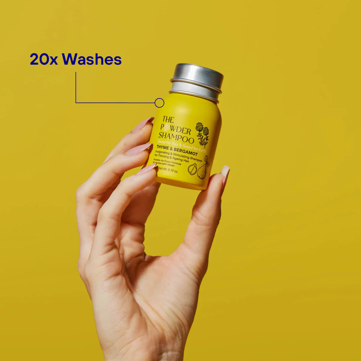 Mini-pulvershampoo for hårvekst fra The Powder Shampoo