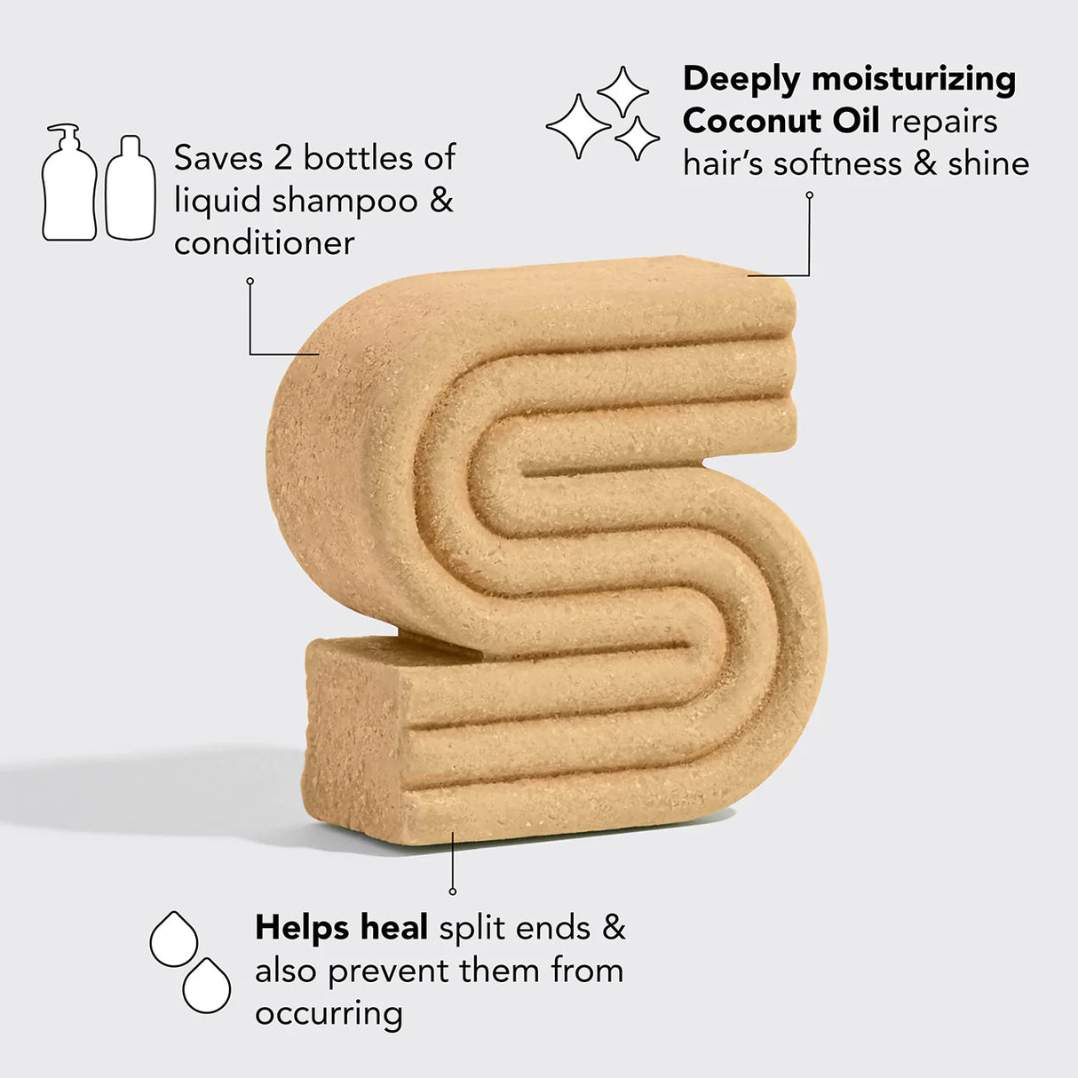 Kitsch Coconut Oil Shampoo bar for Tørt og Skadet hår