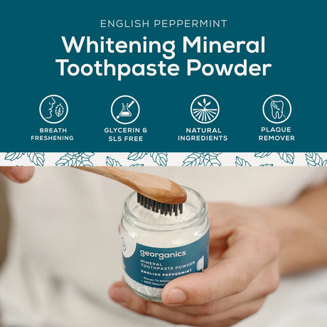 English Peppermynte Mineral Tannkrem Pulver fra Georganics