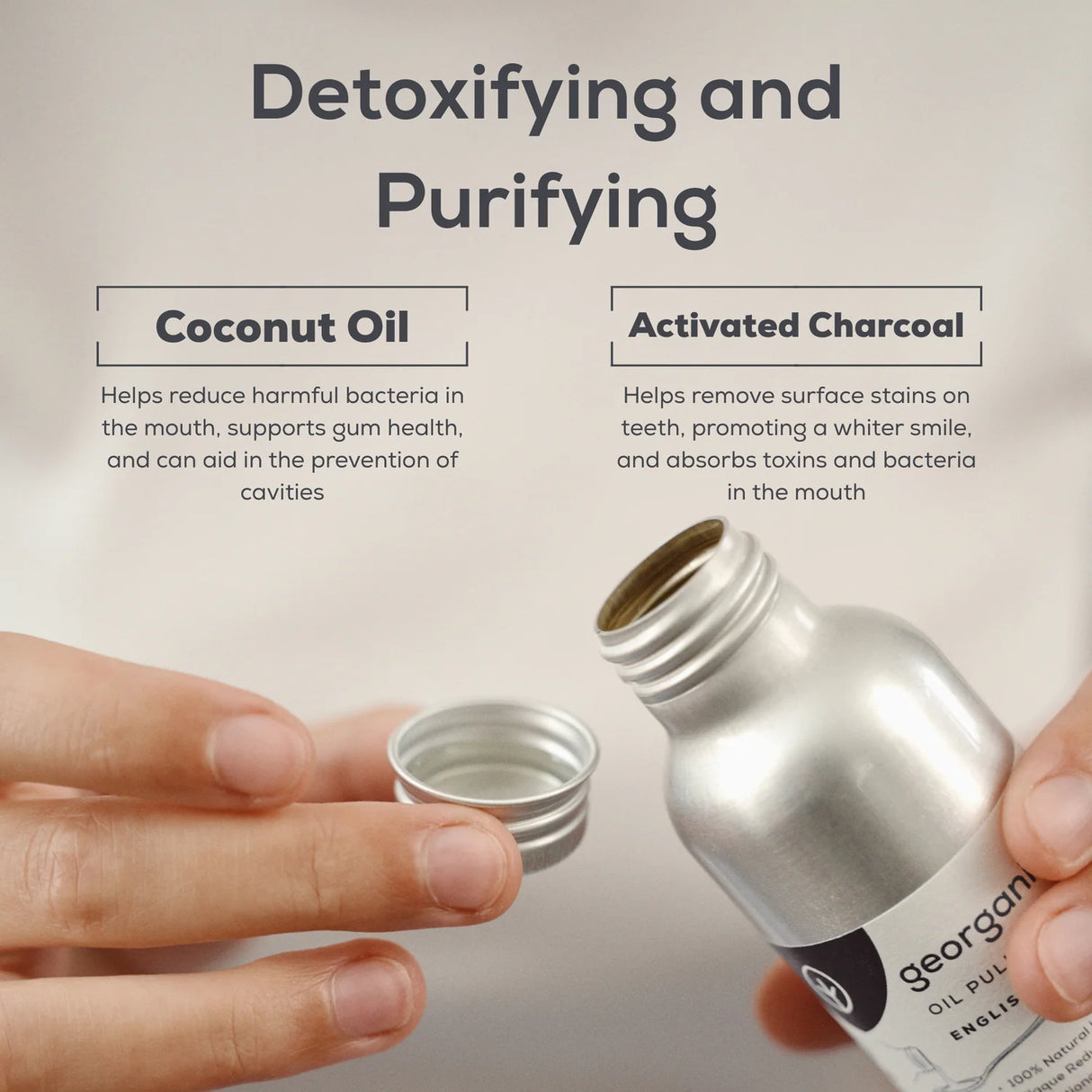 Oil Pulling Munnskyll Activated Charcoal fra Georganics