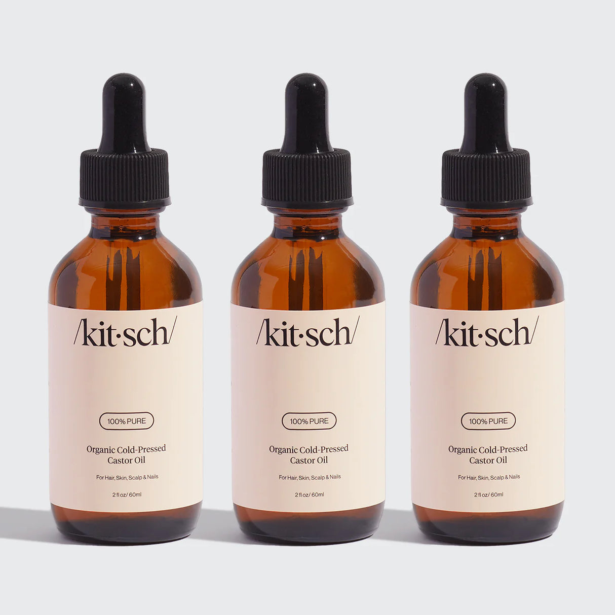 3-Pack 100% Pure Organic Cold-Pressed Castor Oil